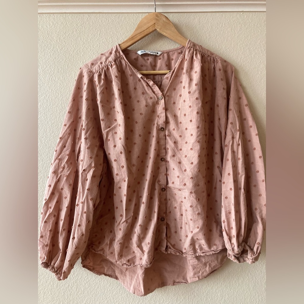 ZARA Swiss Dot Blouse